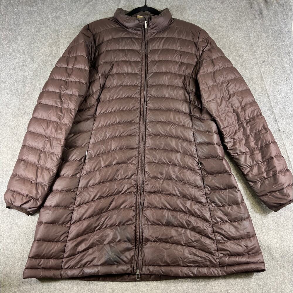 Patagonia Puffer Parka Jacket Womens XL Brown Goosedown Insulated Coat Gorpcore
